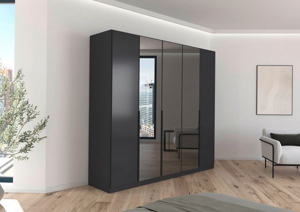 INOSIGN Drehtürenschrank Ferris Schrank Breite 2,10m BESTSELLER Schlafzimmerschrank Kleiderschrank mit Spiegel in den Ausführungen BASIC/CLASSIC/PREMIUM