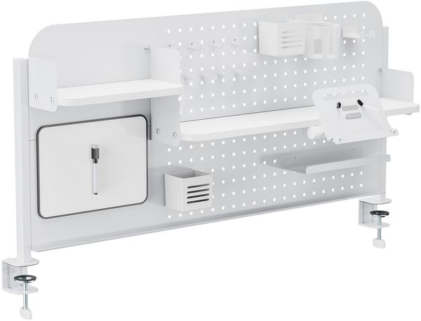 Schreibtisch-Organizer zum Anklemmen Sauda 114x68 cm Stahl Weiß [en. casa]