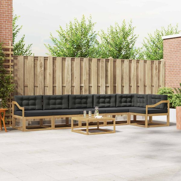 vidaXL Outdoor-Sofagarnitur 7 pcs Weiß und Anthrazit 79 x 79 x 37 cm 3386566