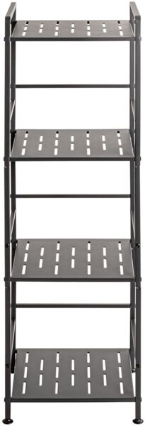 Regal >59826< 4 Böden, in anthrazit, Stahlrohr, Metall - 33x106x28cm (BxHxT) Bild 3