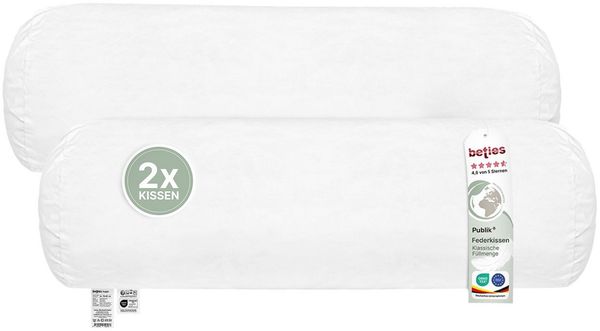 beties Nackenrolle Publik, Spar-Set, 2-tlg, Enten- und Gänsefedern für formstabile, gezielte Unterstützung