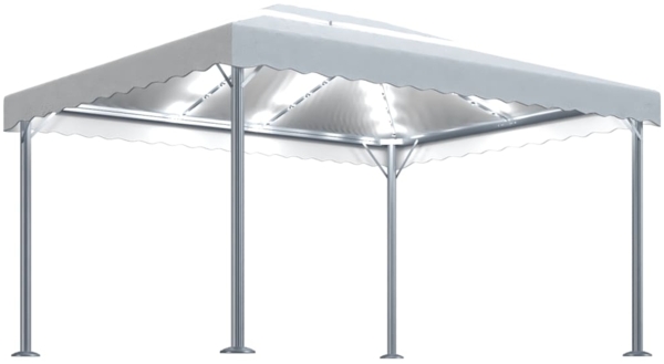 vidaXL Pavillon mit LED-Lichterkette 400x300 cm Cremeweiß Aluminium 3070351