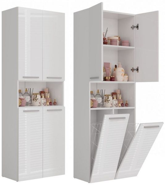 ibonto Hochschrank Badezimmerhochschrank Platzsparendes Aufbewahrungswunder
