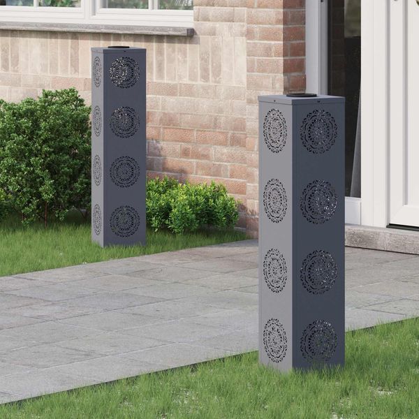 vidaXL Solar LED Weg Licht 2 pcs Anthrazit Kalt gewalzter Stahl 879788
