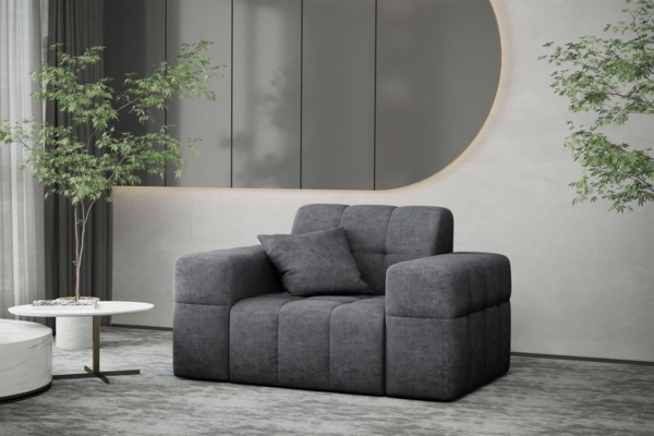 Sessel Designersessel NANCY in Stoff Perfekt Harmony Anthrazit