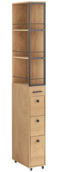 SoBuy NSR13-N Badezimmer-Hochschrank, Spanplatte, Papierfurnier, Helle Eiche, 40 x 170 x 20 cm