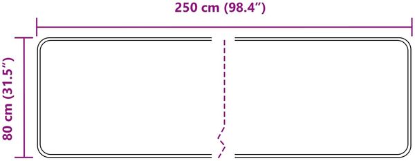 vidaXL Teppichläufer MARSA Grau 80 x 250 cm Polyester und PVC 42023354 Bild 7