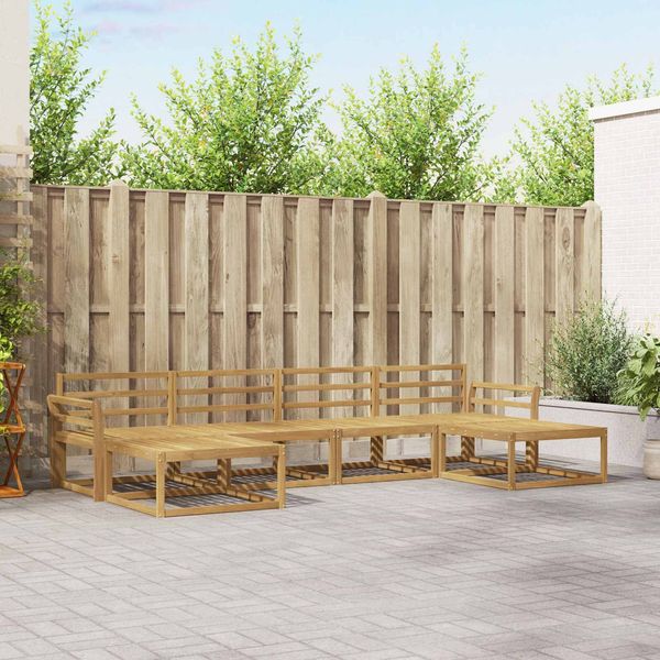vidaXL Outdoor-Sofagarnitur 6 pcs Weiß Massivholz Akazie 3386828