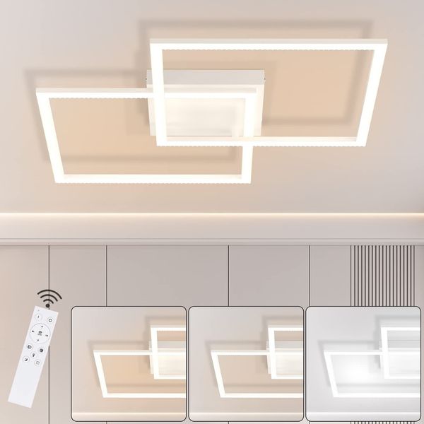 ZMH LED Deckenlampe Dimmbar Wohnzimmerlampe: Wohnzimmer Deckenleuchte Modern Design Schlafzimmerlampe mit Fernbedienung 52W Küchenlampe Schlafzimmer Deckenbeleuchtung für Esszimmer Küche