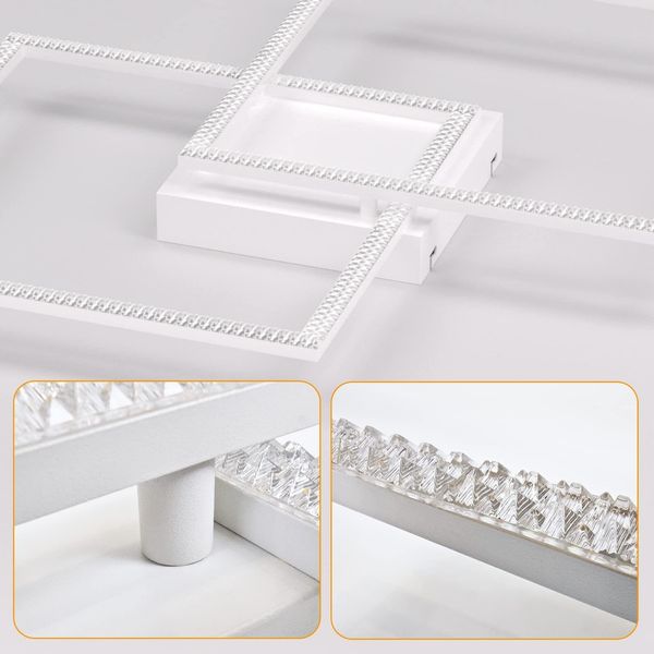 ZMH LED Deckenlampe Dimmbar Wohnzimmerlampe: Wohnzimmer Deckenleuchte Modern Design Schlafzimmerlampe mit Fernbedienung 52W Küchenlampe Schlafzimmer Deckenbeleuchtung für Esszimmer Küche Bild 5
