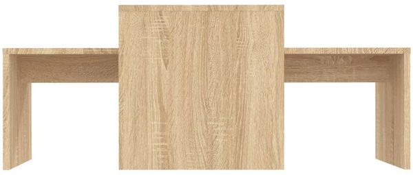 2er-Set Couchtisch, Spanplatte Sonoma-Eiche 100 x 48 x 40 cm Bild 4