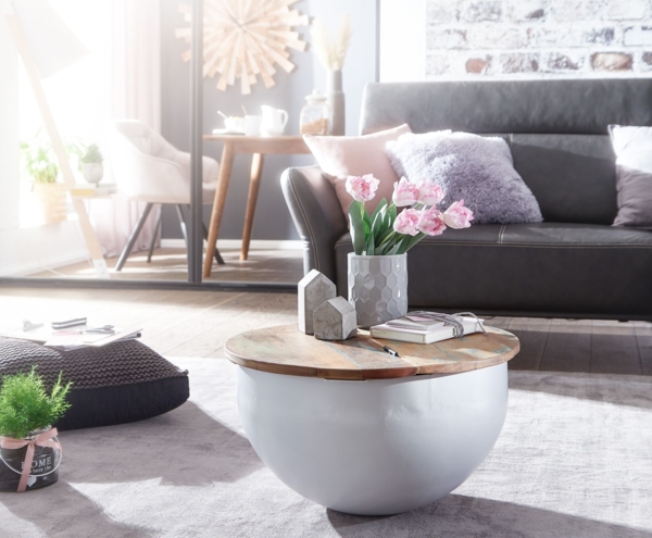 Wohnling Couchtisch, braun/bunt/weiß, Mango Bild 5