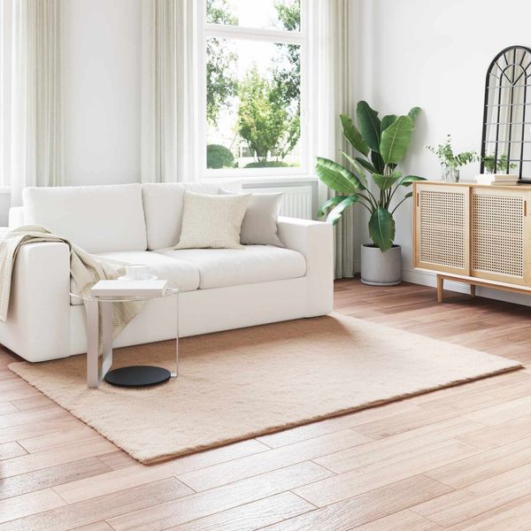 vidaXL Rutschfester Teppich aus Kunstkaninchenfell OLITE Taupe 42021748