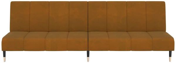 vidaXL Schlafsofa 2-Sitzer Braun Samt 375882 Bild 5