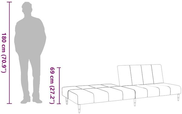 vidaXL Schlafsofa 2-Sitzer Braun Samt 375882 Bild 12
