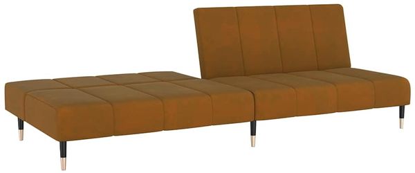 vidaXL Schlafsofa 2-Sitzer Braun Samt 375882 Bild 4