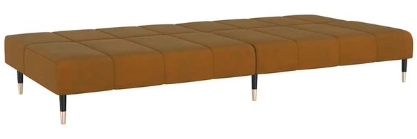 vidaXL Schlafsofa 2-Sitzer Braun Samt 375882 Bild 6