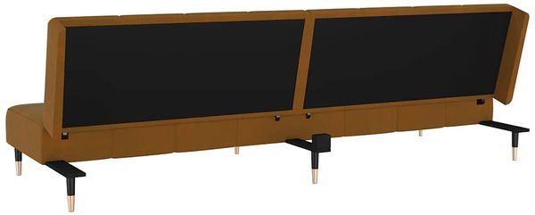 vidaXL Schlafsofa 2-Sitzer Braun Samt 375882 Bild 7