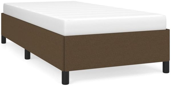 Einzelbettgestell Design für Erwachsene ohne Matratze Dunkelbraun 90x190 cm Stoff d4511e