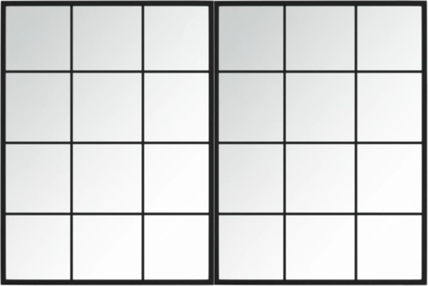 vidaXL Wandspiegel 2 Stk. Schwarz 80x60 cm Metall 3189032