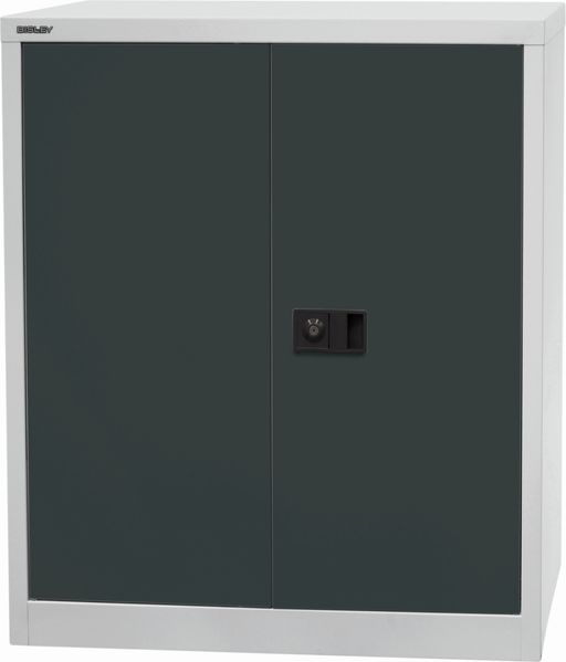 Bisley 'Universal' Flügeltürenschrank, Anthrazit / Lichtgrau, 100 x 40 x 91,4 cm, 1 Fachboden Bild 2