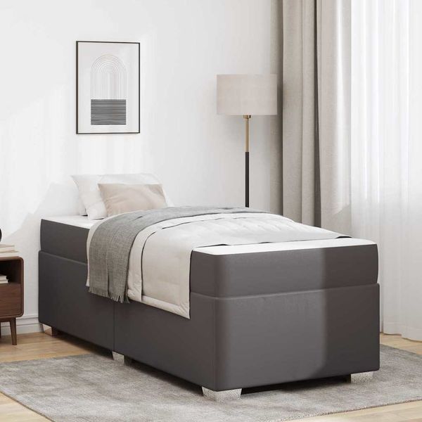 vidaXL Bettrahmen mit Matratze Grau 80 x 200 cm Stoff 3399217