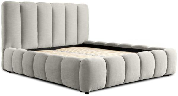 Polsterbett Doppelbett HEDA 160x200cm Komplettset in Stoff Boston Lichtgrau Bild 2
