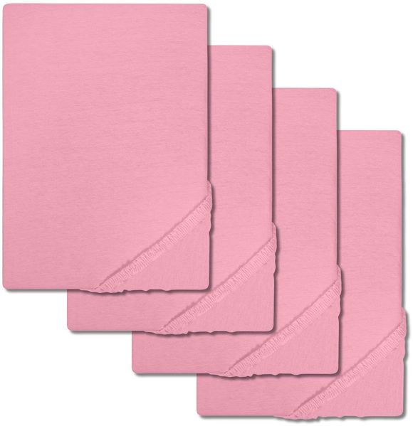 4er-Set Setex REFIBRA Feinbiber Spannbettlaken rosa 200x200 cm