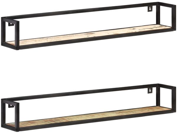 vidaXL Wandregale 2 Stk. 120 cm Altholz Massiv 320674