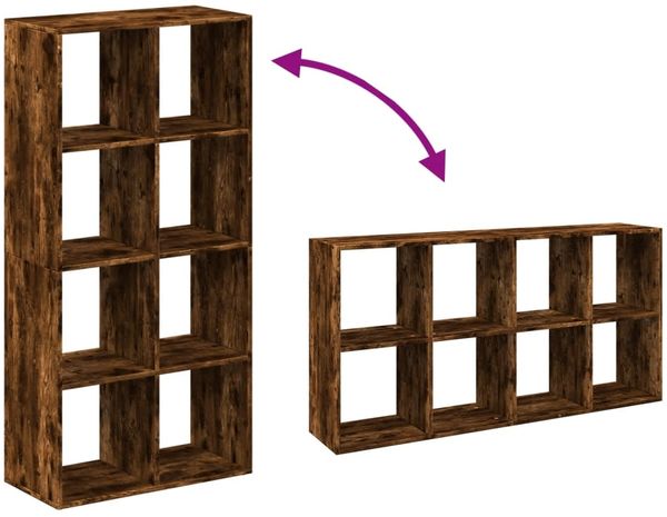 vidaXL Raumteiler-Bücherregal Räuchereiche 69,5x29x137,5 cm 858025 Bild 9