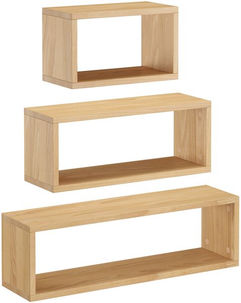 Wandablage schwebender Nachttisch Regal Ablage aus Buche Länge wählbar V-90.84-53Dreierpack