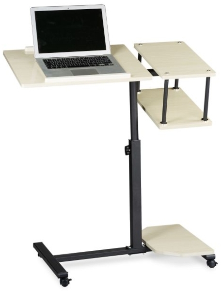 Laptoptisch höhenverstellbar XL, MDF/Stahl, Beige, 77x40 x (70-100) cm