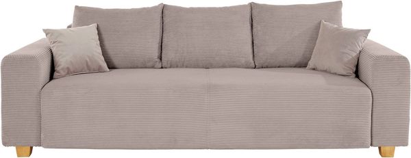 COLLECTION AB Schlafsofa Yves, B: 243 cm, Liegefl. 142x194 cm, Bettfunktion, Bettkasten & 2 Zierkissen, Federkern