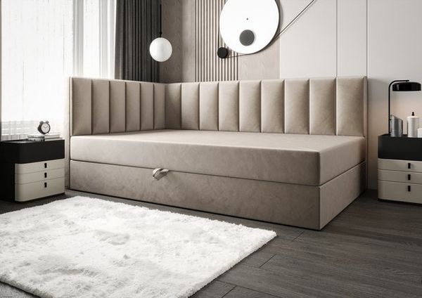 B&B Home Boxspringbett Adelle rechts oder links (H3 Matratze Bonellfederung, Kopfteil, Seitenteil und Bettkasten)