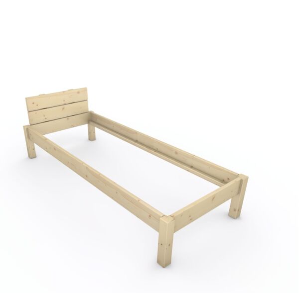 Pfostenbett "metallarm" Fichte Holzbett "Daybett" 80 x 210cm 38cm Einzelbett