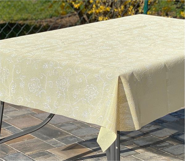 heimtexland Gartentischdecke Outdoor Garten Tischdecke Blumen Ranke Weichschaum (Stück 1-tlg, 1), wetterfest I robust I UV-beständig I rutschfest I waschbar