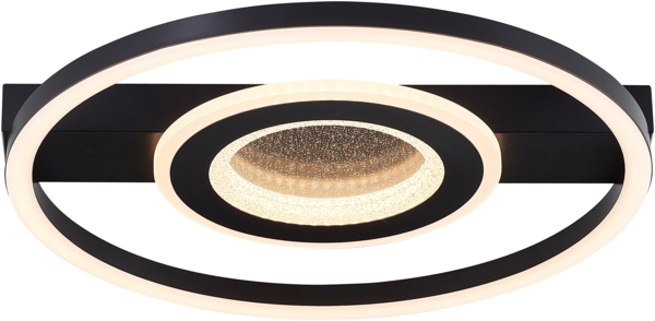 Brilliant Leuchten G92901A06 Deckenleuchte Queens schwarz 37cm 3000K rund