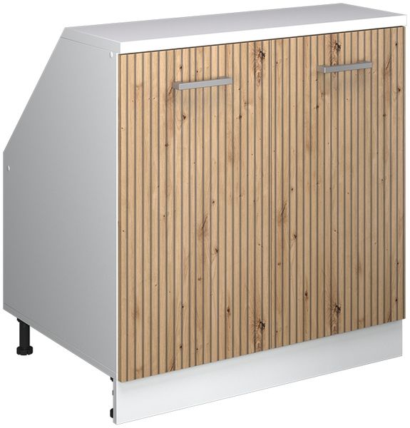 Küchenschrank für Dachschrägen R-Line Artisan-Eiche 80 cm mit 2 Türen, Schrankkorpus 60 cm Tiefe Vicco