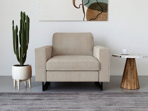 Places of Style Loveseat Pinto, mit Keder, Metallfüßen und auch in Cord Bezug erhältlich