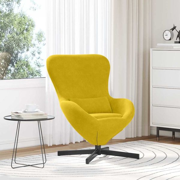 vidaXL Eiersessel Gelb 63 x 73 x 90 cm Samt 42002763
