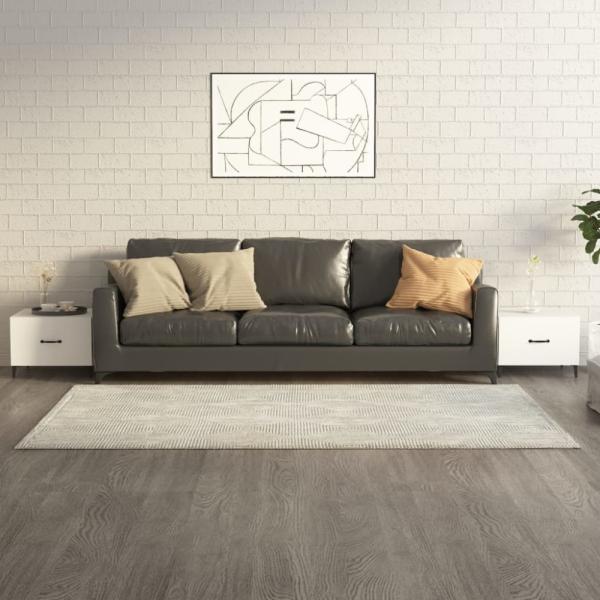 vidaXL Couchtische mit Metallbeinen 2 Stk. Weiß 50x50x40 cm 812727