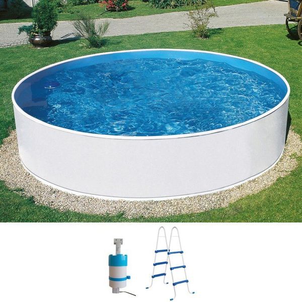 KONIFERA Rundpool Usedom I inkl. Leiter & Einhängefilter (Set, 3-tlg), in verschiedenen Größen erhältlich