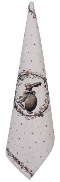 Clayre & Eef Geschirrtuch Natural Linen Easter, (3-tlg, 3-teilig), Geschirrtücher (3 Stück), ca. 50x70 cm Baumwolle