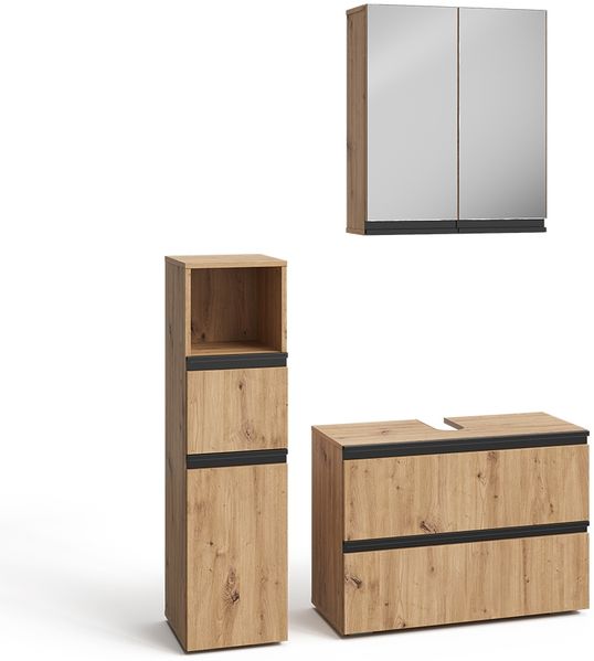 Badmöbel-Set Torren Artisan 3 Teile, mit Midischrank Vicco