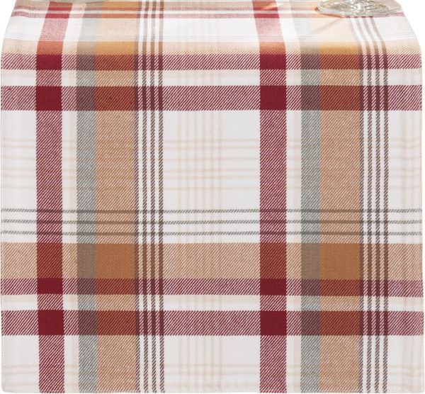 Elrene Home Fashions Seneca Tischläufer, kariert, Herbst/Erntedankfest, Baumwolle, 33x229 cm