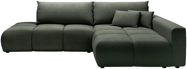 Vente-unique - MINTURNO Sofa Stoff Grün - B 176 cm x H 88 cm x L 282 cm