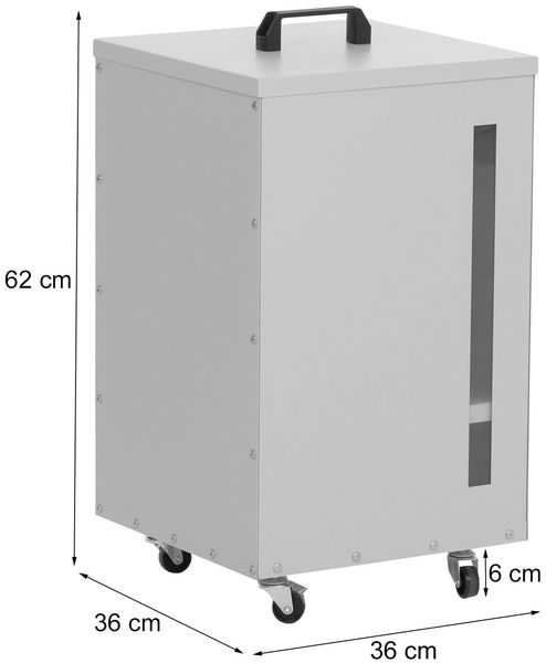 Pelletbehälter HWC-Q30, Pelletbox, Aufbewahrungsbox für z.B. Tierfutter, Sichtfenster Rollen 62 x 36 x 36 cm ~ weiß-hellgrau Bild 3
