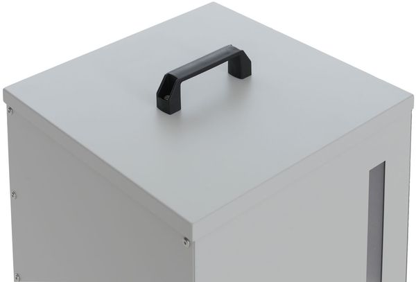 Pelletbehälter HWC-Q30, Pelletbox, Aufbewahrungsbox für z.B. Tierfutter, Sichtfenster Rollen 62 x 36 x 36 cm ~ weiß-hellgrau Bild 4