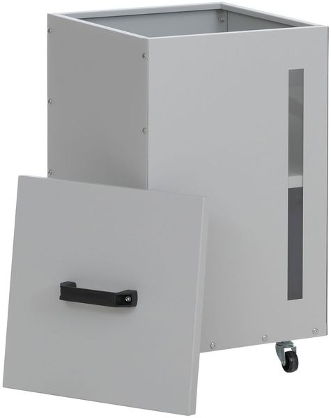 Pelletbehälter HWC-Q30, Pelletbox, Aufbewahrungsbox für z.B. Tierfutter, Sichtfenster Rollen 62 x 36 x 36 cm ~ weiß-hellgrau Bild 7
