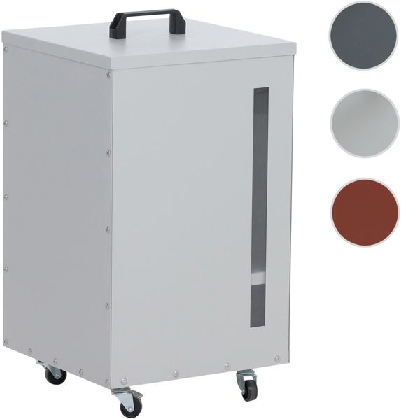 Pelletbehälter HWC-Q30, Pelletbox, Aufbewahrungsbox für z.B. Tierfutter, Sichtfenster Rollen 62 x 36 x 36 cm ~ weiß-hellgrau Bild 10